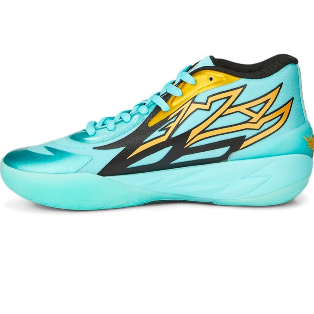 Men's Puma MB.02 Honeycomb Melo Basketball Shoes 10 Elektro Aqua 377590 01 - Picture 5 of 14